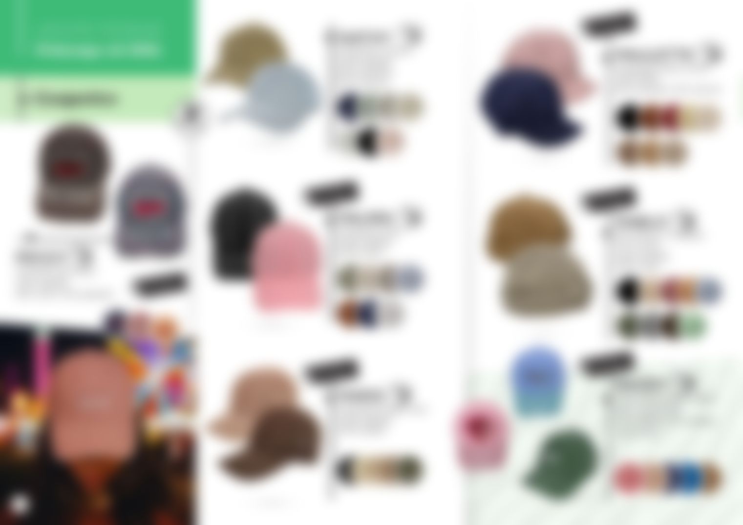 Casquettes de la collection été