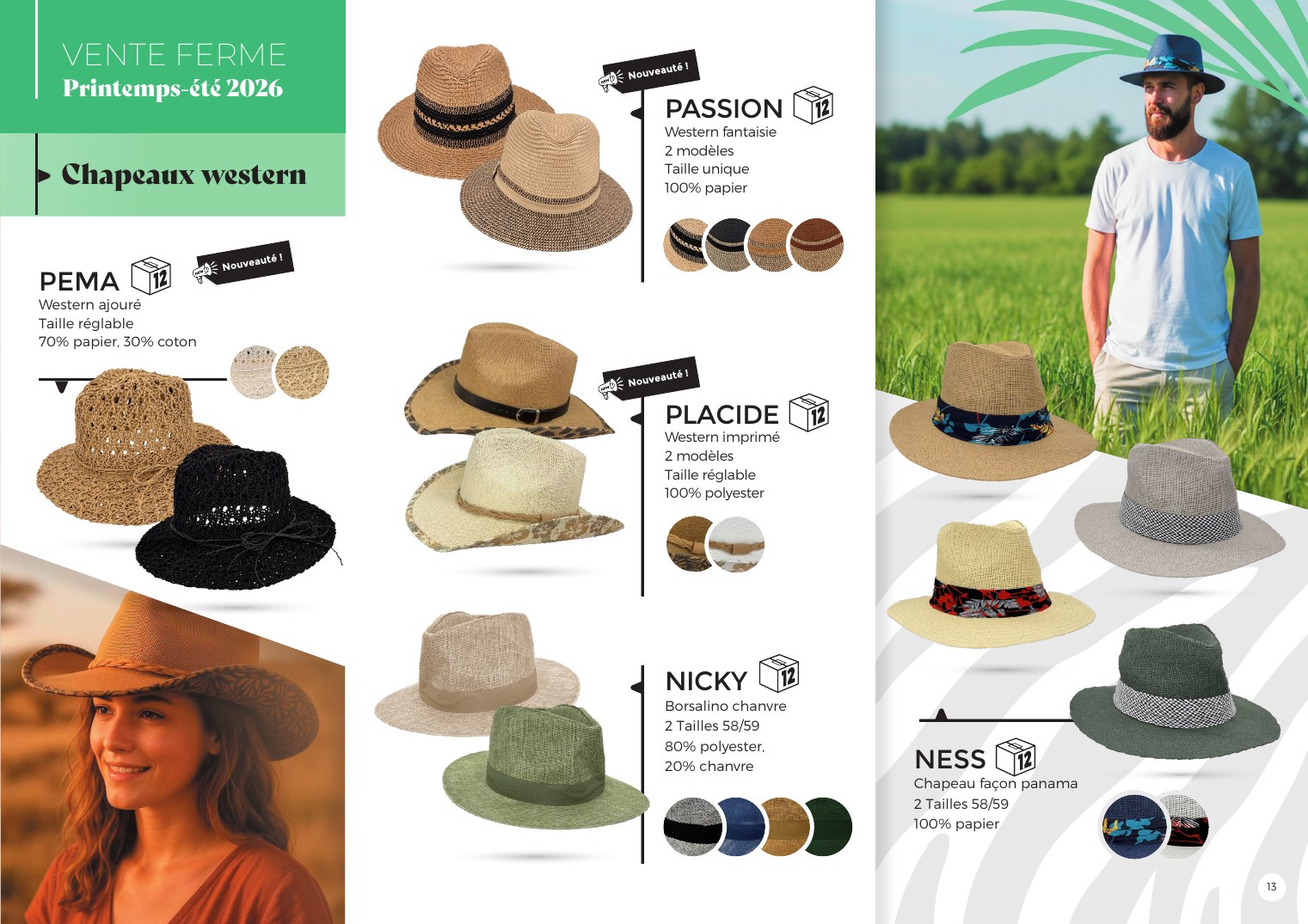 Page Vente ferme : chapeaux western