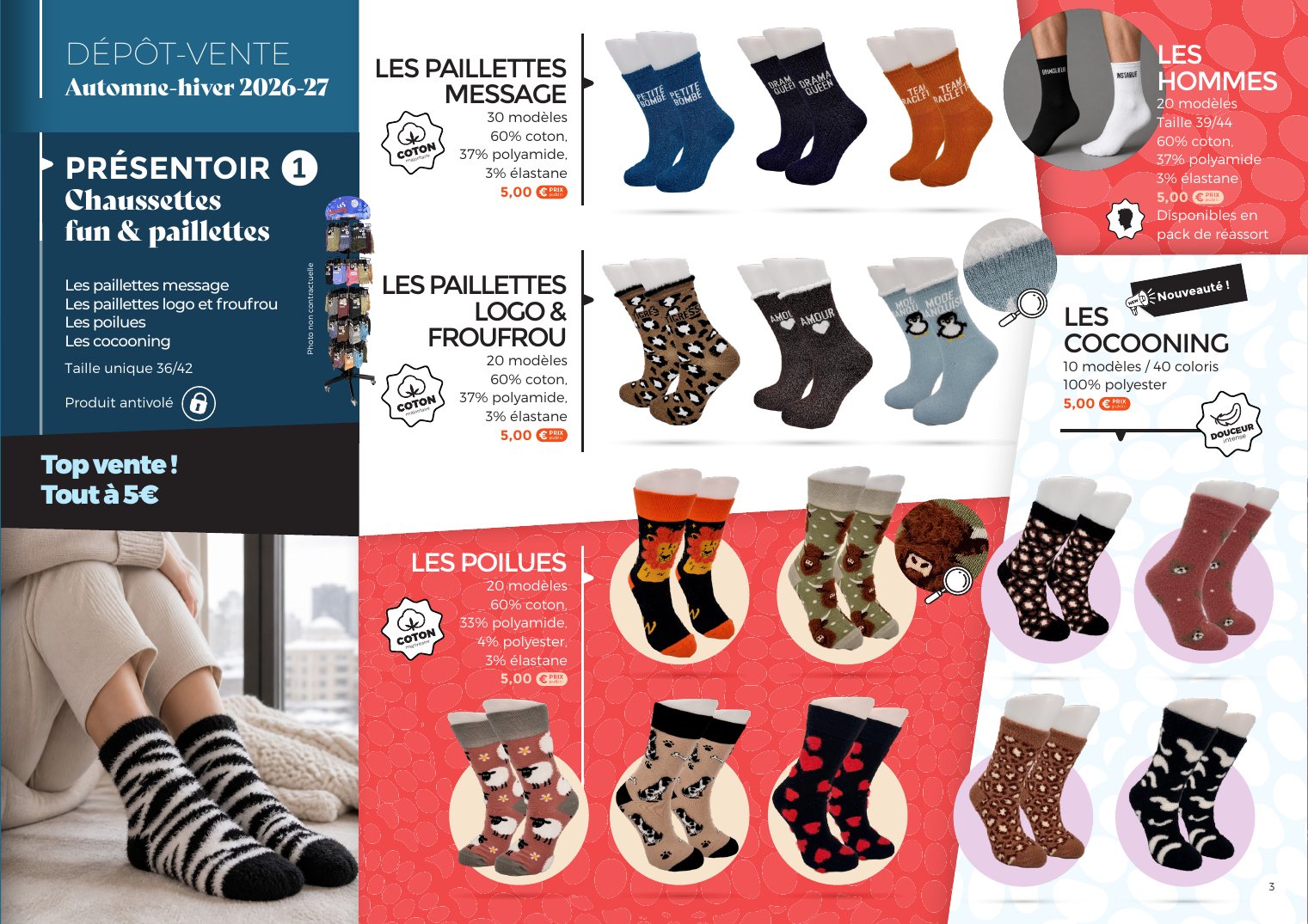 Page Dépôt-vente : chaussettes fun et paillettes