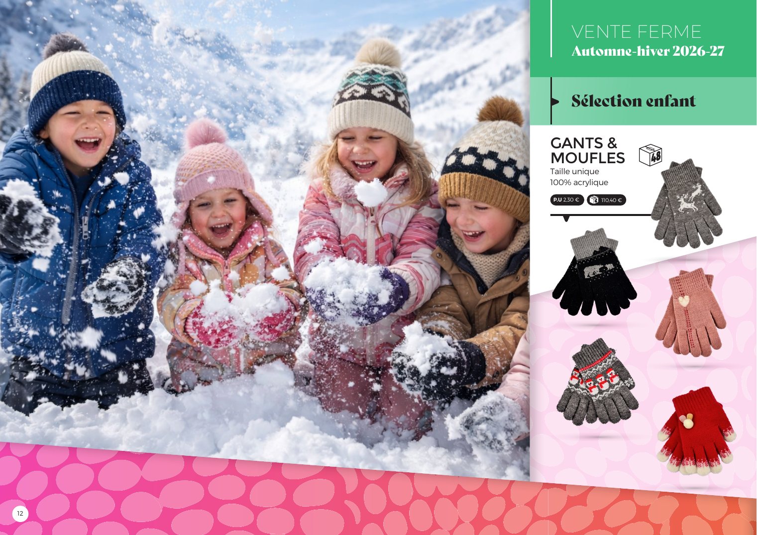 Page Vente ferme : sélection enfant, première page