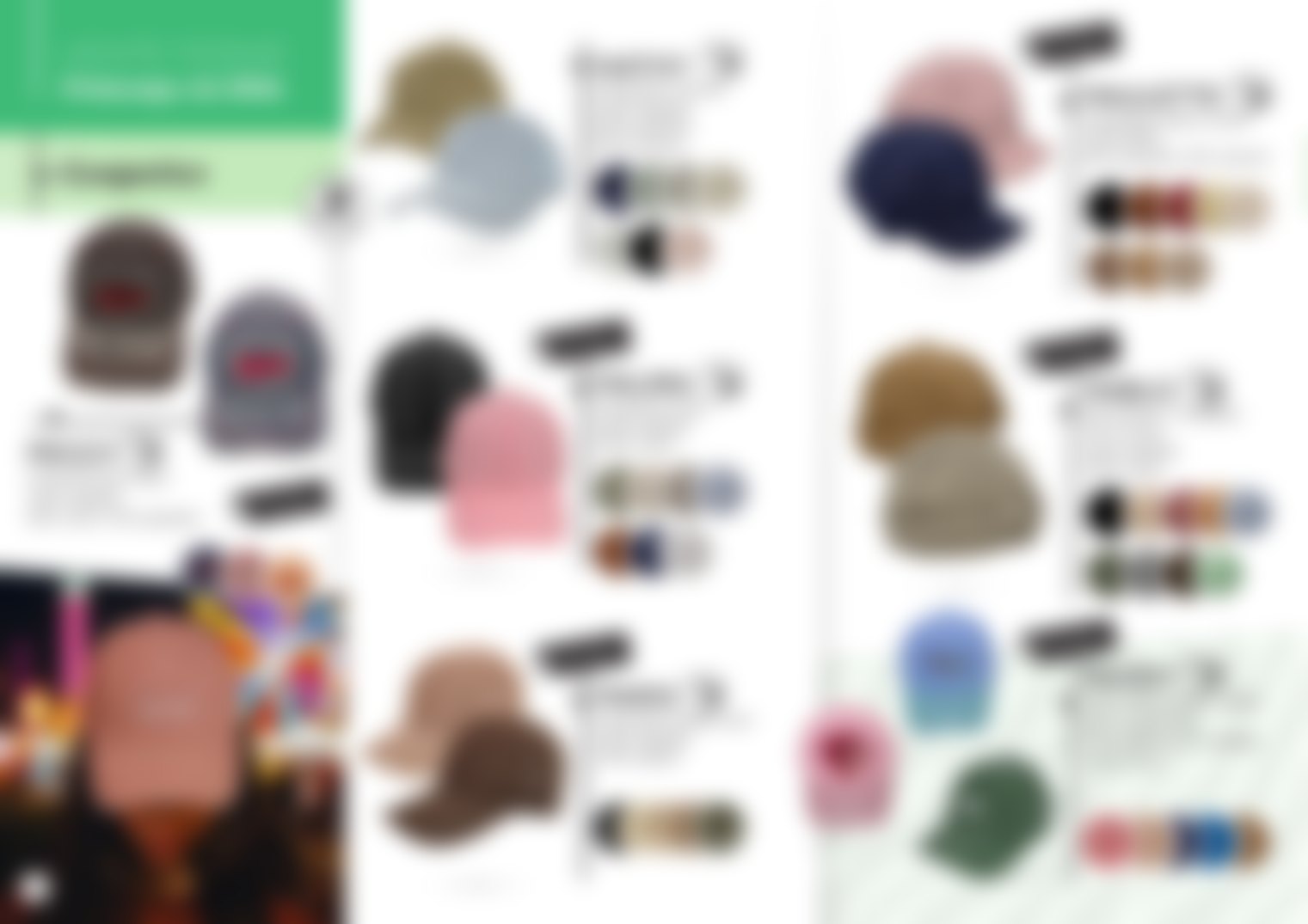 Casquettes de la collection été